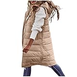 Long Puffer Vest for Women Lightweight Sleeveless