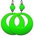 Neon Fluorescent Large Retro Hoop Dangle Costume Earring