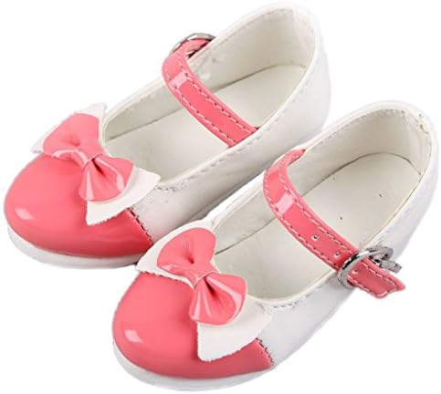[wamami]1 Pair Charm Doll Rose Red Lace-up Bowknot Fairlady Leather Shoes Fits 1/4 MSD BJD Dollfie