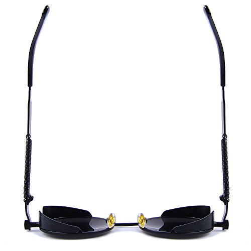MERRY'S Gothic Steampunk Sunglasses for Women Men Round Lens Metal Frame S567(Black, 46)
