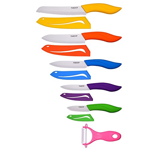 Ceramic Knife Set TAKIUP 6 Piece Kicthen Knife Set with Sheath Covers