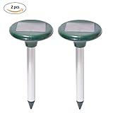 Rodent Mole Repeller Yard Ultrasonic Solar Power 2 Pcs