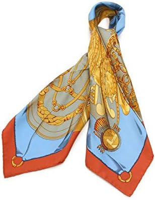 Amazon エルメス Hermes カレ90 Soleil De Soie スカーフ シルク 茶 オリーブ 青 マルチカラー 中古 スカーフ 通販