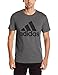 adidas Men's Badge of Sport Classic Tee, Dark Grey Heather/Black, Medium