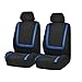 FH Group Car Seat Covers Full Set Cloth - Universal Fit Automotive Seat Covers, Low Back Front Seat Covers, Solid Back Seat Cover, Washable Car Seat Cover for SUV, Sedan and Van Blue