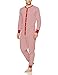Burt's Bees Baby Men's Adult 100% Organic Cotton 1-Piece Holiday Pajamas, Cranberry Candy Cane Stripe, Large