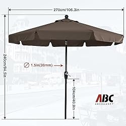 ABCCANOPY Premium Patio Umbrellas 9' Brown