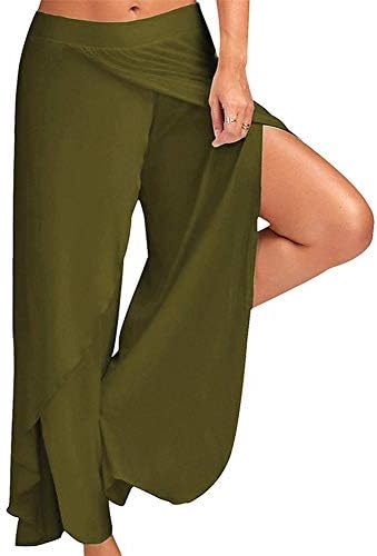 COLO Womens Ruffled Wide Legs Palazzo Pants High Waist Comfy Casual Lounge Pants for Summer