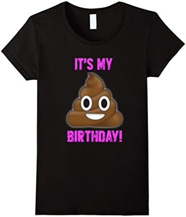 Womens Cute Poop Poo Girls My Birthday Emoji T-Shirts for Kids Small Black