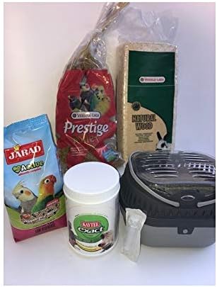 Avialia Pack de Inicio para Agapornis Papilleros con Papilla, Transportín y Accesorios