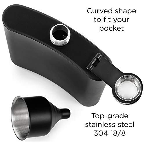 8oz Hip Flask Gift Set with Funnel, Pouch, Gift box. 3 Colors: Gold, Copper, Black. 2 Variations: Engraved WELL-DESERVED or Plain. Proven Gift for Men, Women - Image 4