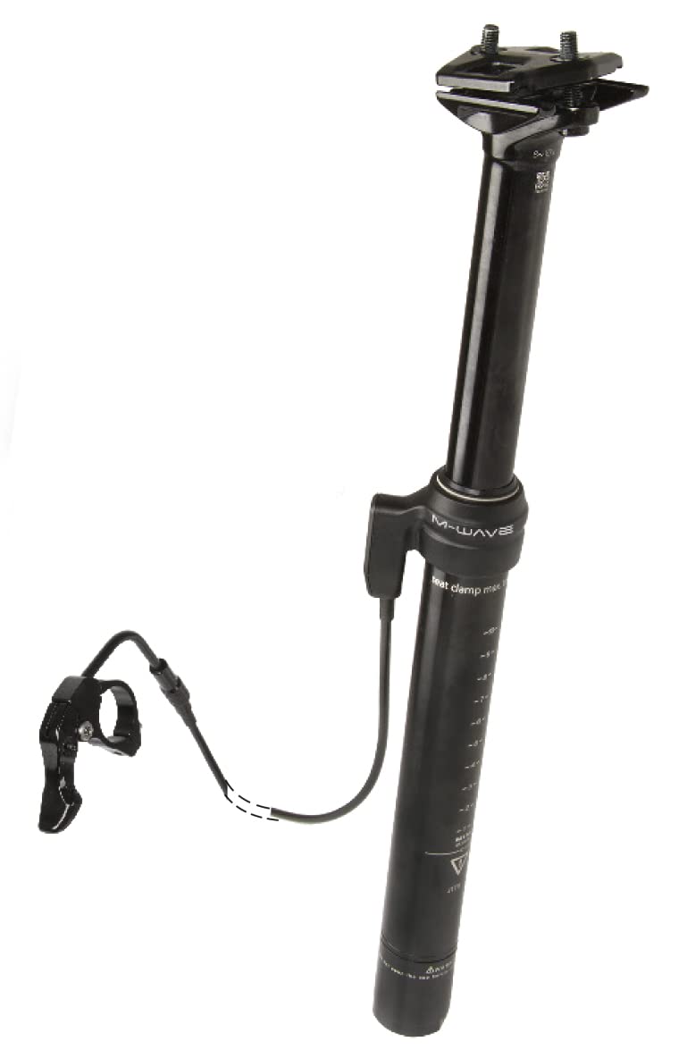 M-Wave Unisex's Levitate C< height adjustable seat post-30.9 mm, black, Ø 30,9 mm, length 400 mm