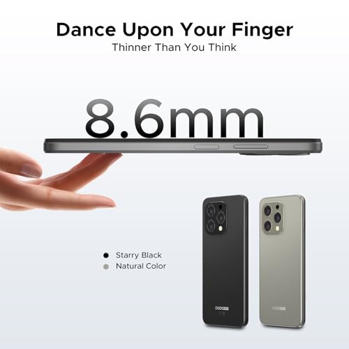 DOOGEESmart N55 Android 16 Smartphone, 16GB+128GB/2TB & 8.6mm Ultra-Slim Mobile Phones, 6.56" 90Hz&5160mAh Android Phone,T7200 Octa Core,4G Dual SIM Free Unlocked Phones, Widevine L1/Face ID/OTG/GPS