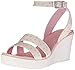crocs Women's Leigh Graphic W Wedge Sandal, White/Pearl Pink, 8 B(M) US