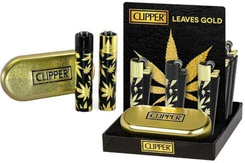 Clipper Leaves Gold Lighter con caja de regalo por ksp partners: Amazon.es: Hogar
