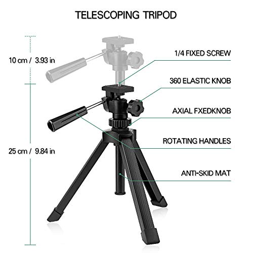 Emarth 20-60x60AE Waterproof Angled Spotting Scope with Tripod, 45-Degree Angled Eyepiece, Optics Zoom 39-19m/1000m for Target Shooting Bird Watching Hunting Wildlife Scenery (20-60x60) Gold - Thumbnail 5