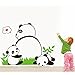 Voberry® Home Decor Mural Vinyl Wall Sticker Removable Cute Panda Mom and Kids Family Nursery RoomWall Art Decal for Kids' Room