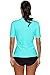 CharmLeaks Rash Guard for Women SPF Rashguard Swimsuits Short Sleeve uv Swim Shirts Water Shirts, S Aqua