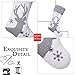 Valery Madelyn 21 Inch Large Frozen Winter Silver White Christmas Stockings Decorations Personalized Hanging Ornaments with Embroidery Reindeer and Faux Fur Trim for Xmas Gifts