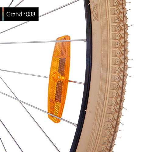 Grand 1888 Unisex fiets, Klassieke Oma fiets met comfortabel zadel, bagagedrager, reflectors, fietsstandaard en bel… - Image 6