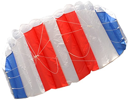 AIRFOIL STUNT SPORT KITE Red, White, Blue-Dual Line with Strings, Handles, Carry Bag, Winder, FREE Flying Tips eBook, Easy Assembly by Moon Glow Sports
