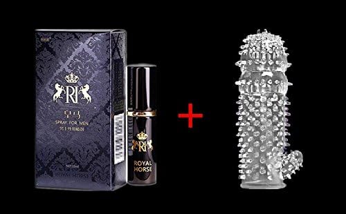 RH Men Virility Delay Spray for Men Premature Ejaculation Prolong Sex AID + Spike Dotted Reusable Condoms