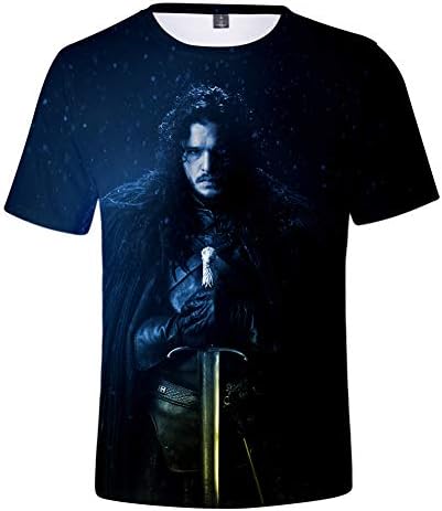 NAVYOST T-Shirt Game Of Thrones Season 8 3D Digital Printing Outdoor Casual Short-Sleeved Top Teenagers