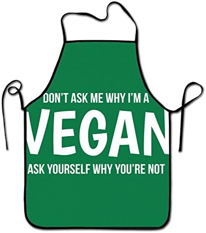 Rossne G sun Custom Don't Ask Me Why I'm A Vegan Comfortable Garden Kitchen Aprons Adjustable Neck Strap