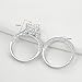Newshe Jewellery Wedding Rings for Women 925 Sterling Silver Bridal Set AAAAA Cz Princess Cut Engagement Ring Band Size 5-10
