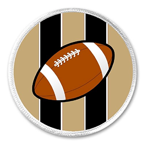 Football Gold, Black & White 3" Sew On Patch Team Pride Sport Support Cheer