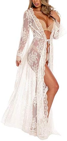 Crochet Knitted Beach Cover Up Open Front Kimono Cardigan Sexy Lace Dress