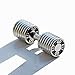 Dumbbell Necklace Stainless Steel Couples Barbell Pendant Keep Fit Jewelry Valentines' Gift (White Big)