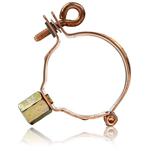 Fallrohrschelle Kupfer 80 mm mit M8/M10 Gewindeanschluss - Schraubrohrschelle zur Befestigung von Fallrohren am Gebäude…