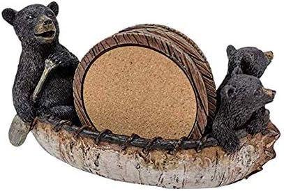Three Black Bears Canoeing