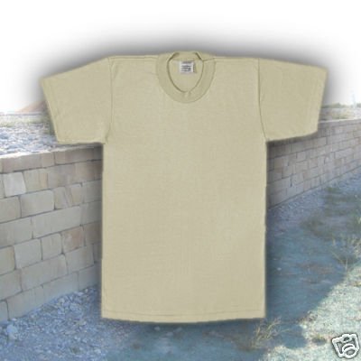 Desert Tan Sand Military Solid Color T-Shirt (100% Cotton) 8570 Size Small