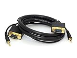 Monoprice 100556 3-Feet Super VGA HD15 M/M Cable with Stereo Audio and Triple Shielding, Gold Plated