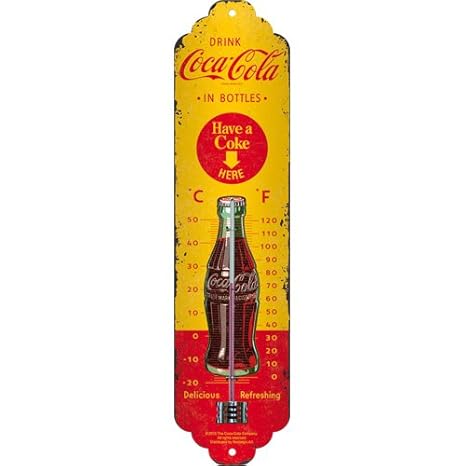 Nostalgic-Art 80311 Coca-Cola - In Bottles Yellow, Thermometer