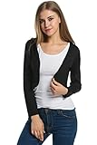 Meaneor Women Basic Versatile Long Sleeve Knit Solid Bolero Shrug Crop Cardigan