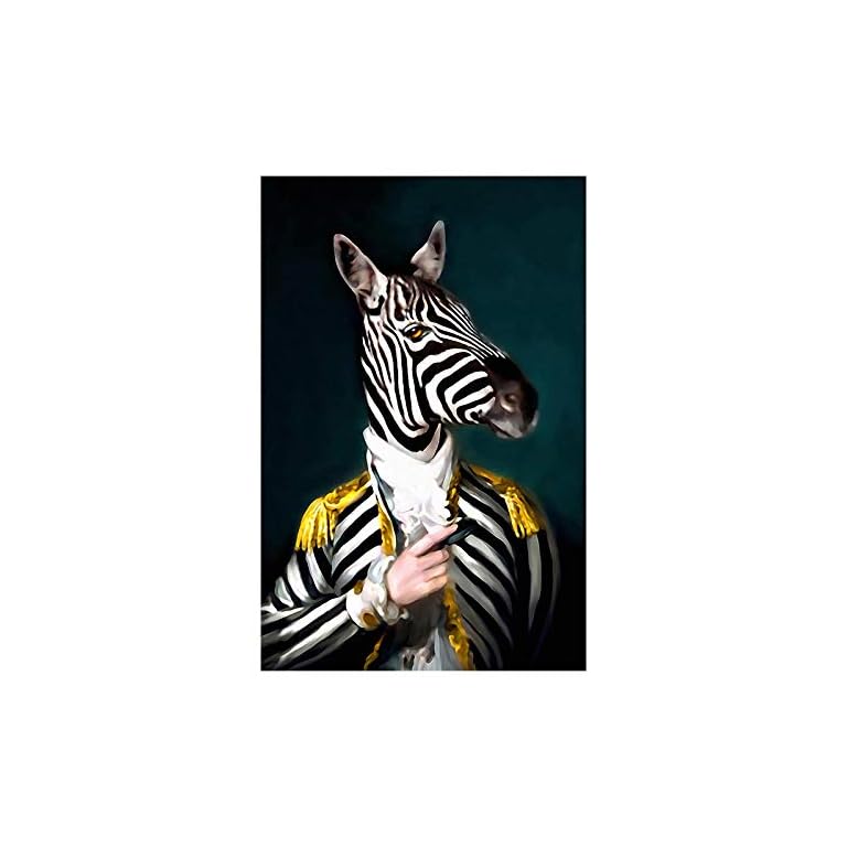 OCRTN Animales en Traje Creativo Retro Animal Cebra Elefante Lienzo