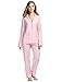 Ekouaer Pajama Sets Womens Striped Comfort Long Sleeve Sleepwear With Pjs Pants S-XXL