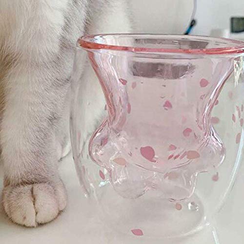 SüÃe Katzenpfote Tassen Kaffee Teegläser Trinkgläser Kaffeeglas Doppelwandige Isoliergläser Espressotasse Katze Becher Geschenk Tassen Glas Tasse zum Tee Milk Whisky – Bild 7