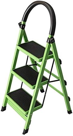 踏み台 ステップスツール ステップスツール3ステップラダー ラバーハンドグリップスツール 緑の家庭用脚立でポータブル折りたたみ 代引き不可 41 59 113センチメートル