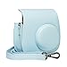 Blummy PU Leather Camera Case compatible with Fujifilm Instax Mini 11/ Mini 9/ Mini 8 Instant Camera with Adjustable Strap and Pocket (Blue)