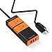 Power Strip with USB, Mountable Flat Plug Power Strip with 3 Outlets 3 USB Ports(Smart 3.1A)
