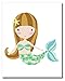 Mermaid Wall Art Prints (8 inches x 10 inches, White)