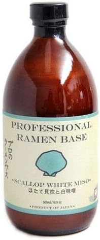 TsukiScallop & White Miso Professional Ramen Base (500 ml) - Authentic Japanese Ramen Base for Instant Noodles, Soup & Broth - Gourmet Umami Seasoning with Scallop Flavoring, White Miso Paste & Pork