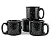 Marble Creek Ceramic Campfire Mug, 15oz - Set of 4 (Black)