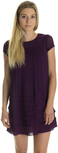 Candela Women's Essie Chiffon Shift Dress in Plum, X-Small