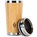 Wood Travel Insulated Coffee Cup | Stainless Steel Bamboo Mug with Lid | Cool Coffee Mugs for Men, Women | Unique Gift | 100% Eco-Friendly and Eco-Safe, 14 Ounces / 480 ml