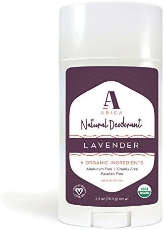 Arica Natural Deodorant | Organic Ingredients, Lavender Scent, Aluminum-Free 2.5 oz